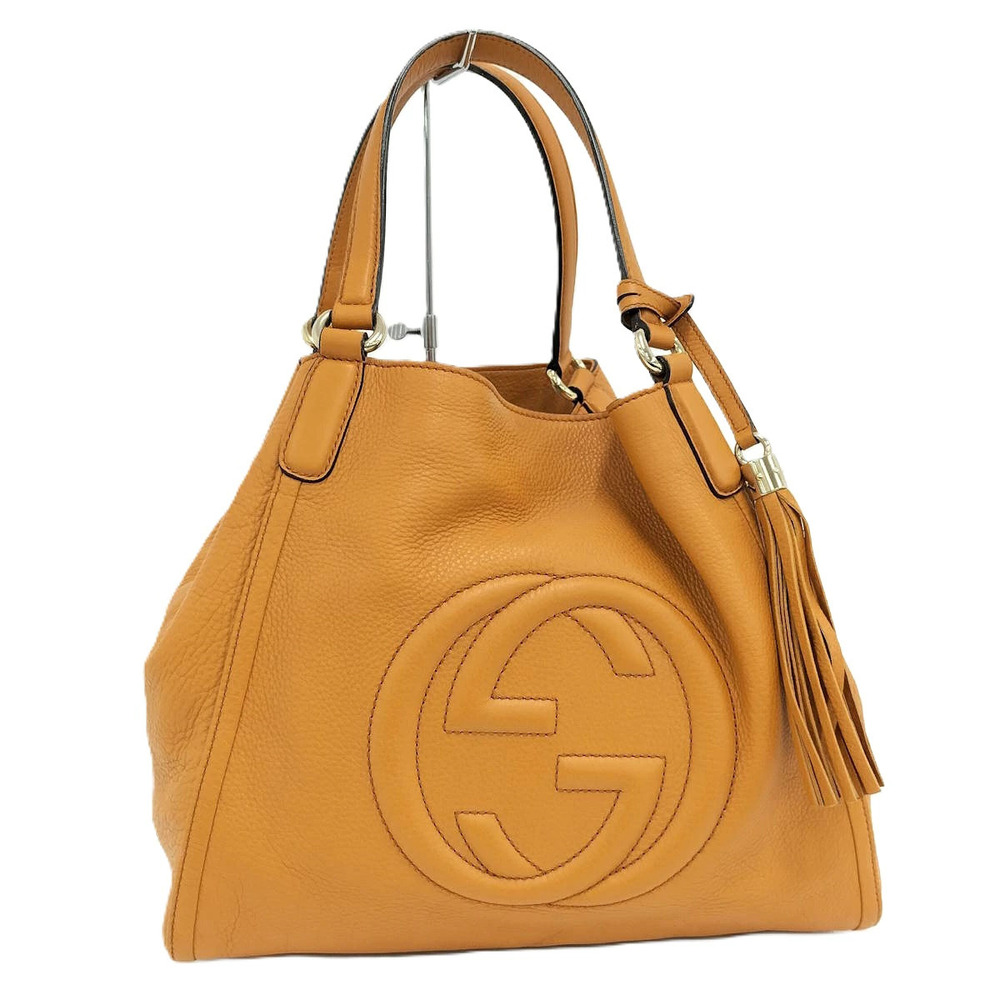 Gucci Soho Handbag Leather Orange